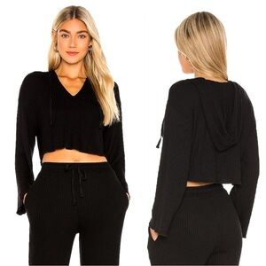 Lovers And Friends from REVOLVE Relaxed Ribbed Hoodie In Black